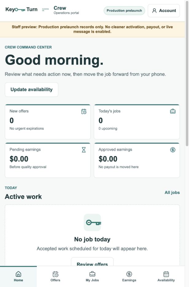 KeyTurn crew dashboard